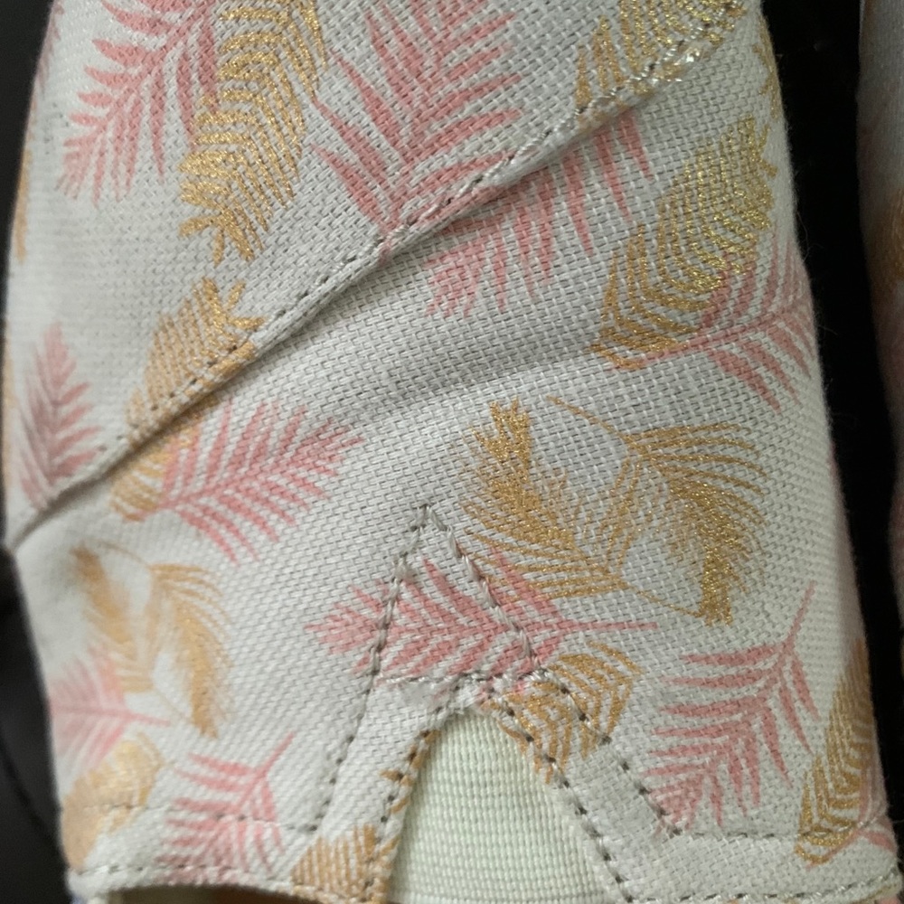 Toms Natural Alpargata w/pink & gold feathers 9.5 - Picture 4 of 6
